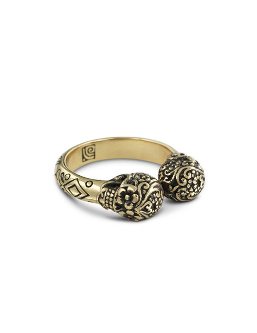 Bague en bronze jour de la mort mexicain. Vendue chez Tah-dah !